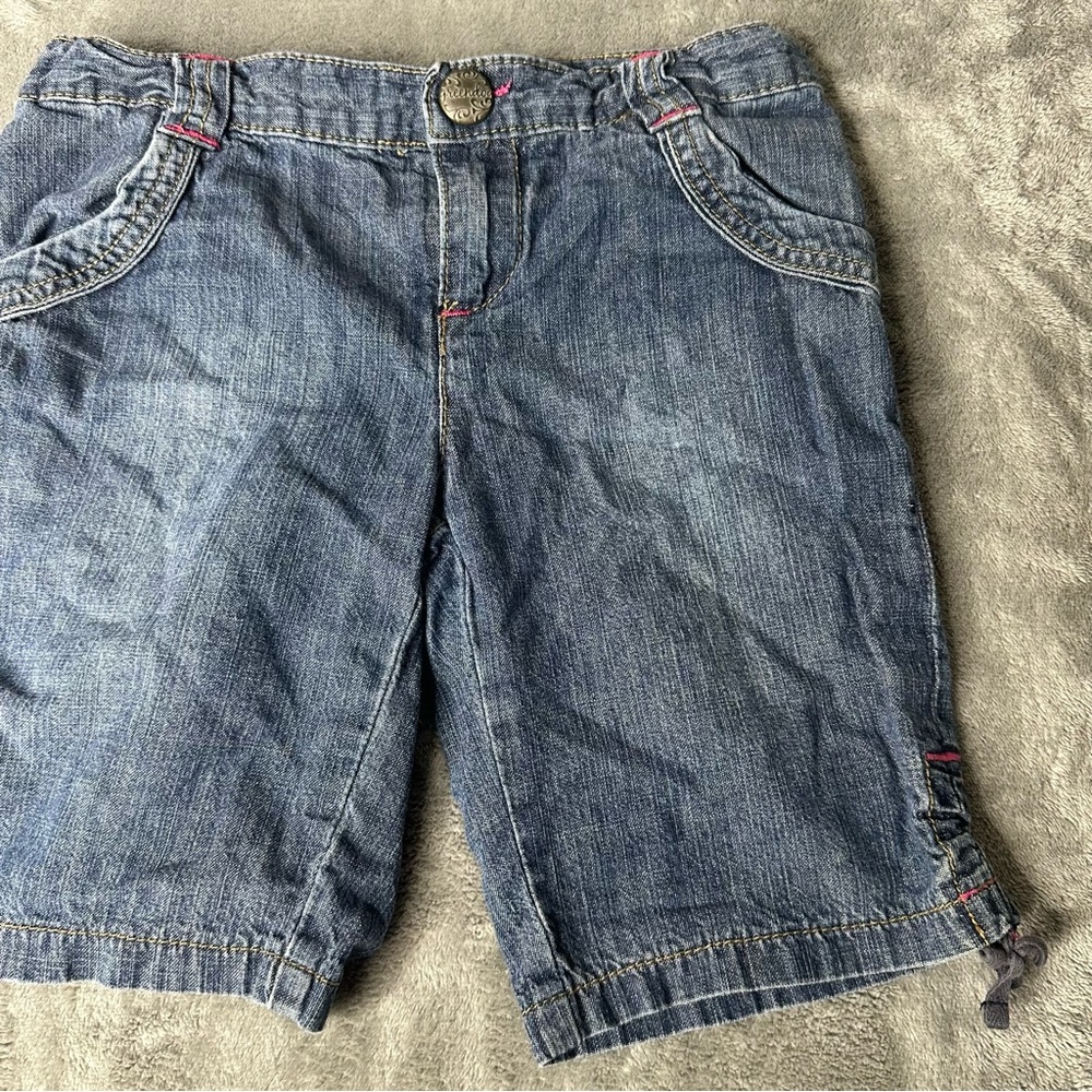 Vintage Y2K Little Girl Capri Pants Size 6X Denim and Pink
